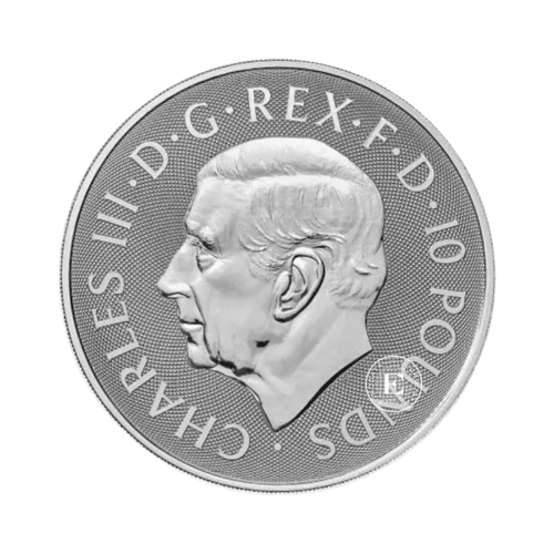 сребърна монета 10 oz кралският дракон зверове на тюдорите 2026 гръб чарлз трети