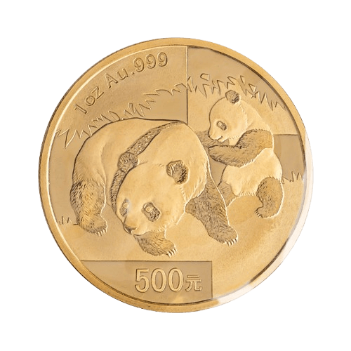 1 унция златна монета панда 2008 лице