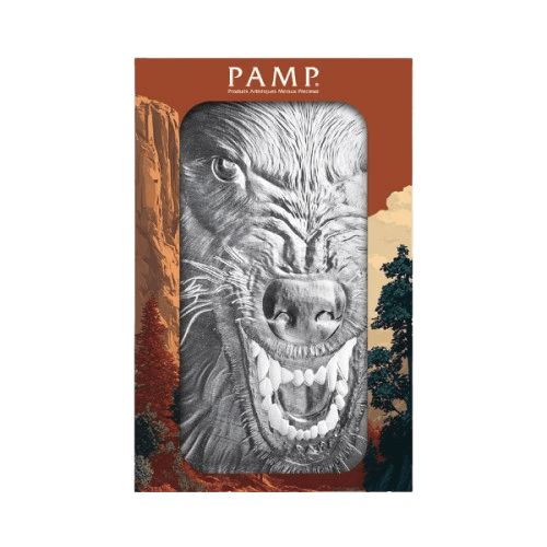 311 гр. сребърно кюлче Pamp 10 oz вълк 2026 опаковка