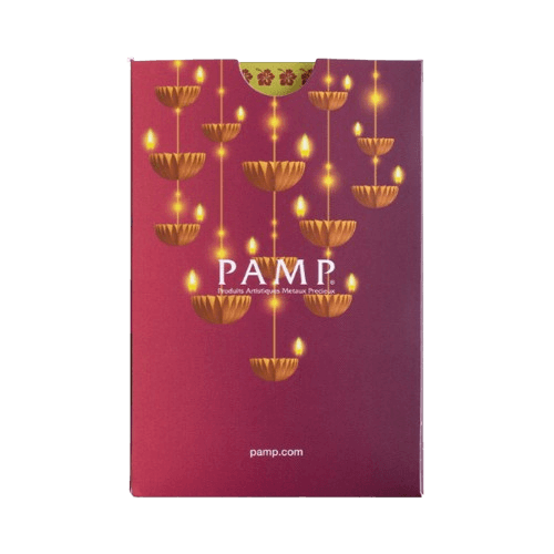 златно кюлче 5 грама pamp лакшми и пауните 2024 опаковка гръб