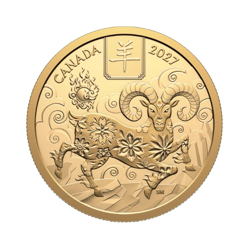 15.43 грама златен лунар козел 2027 proof