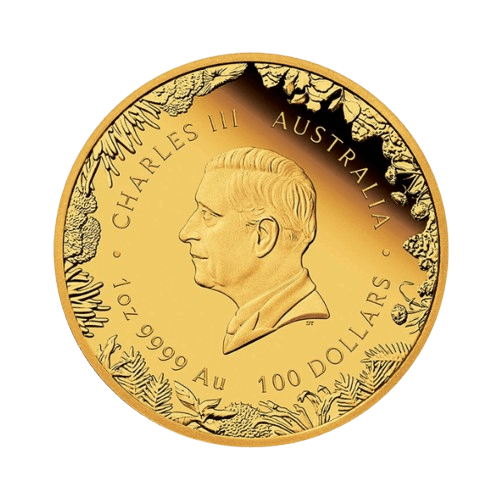 31.1 грама златна монета чудесата на австралия 2026 proof гръб чарлз трети