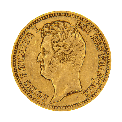 Златна нумизматична монета 20 франка Лиу Филип I
