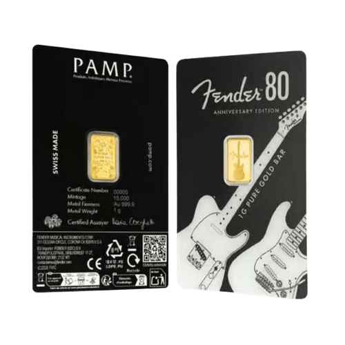 златни кюлчета pamp 1 грам fender telecaster 80-годишнина 2026