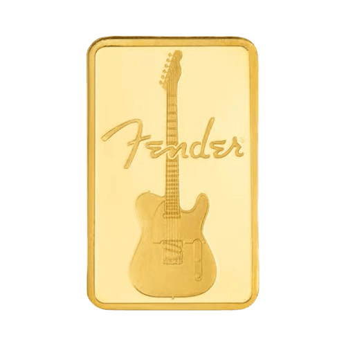 1 грам pamp fender telecaster златно кюлче 80-годишнина 2026 лице