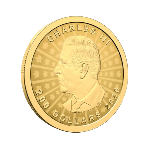 1 oz златна монета кленов лист ultra high relief reverse proof 2026 гръб чарлз трети
