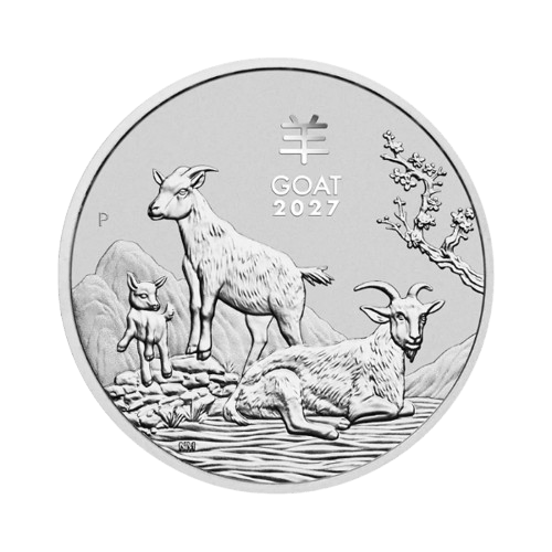 1 кг лунар козел 2027 сребърна монета австралия perth mint
