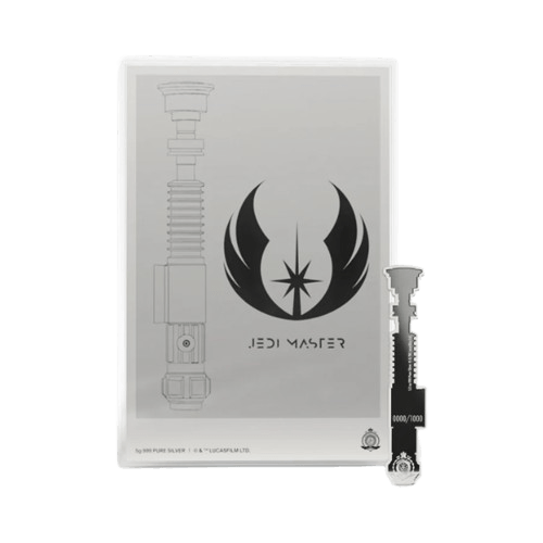 сребърна монета star wars 5 грама lightsaber и 1/2 унция оби-уан кеноби междузвездни войни