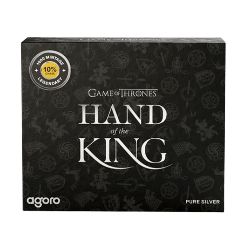 1/3 унция сребърна монета game of thrones the hand of the king 2026 кутия