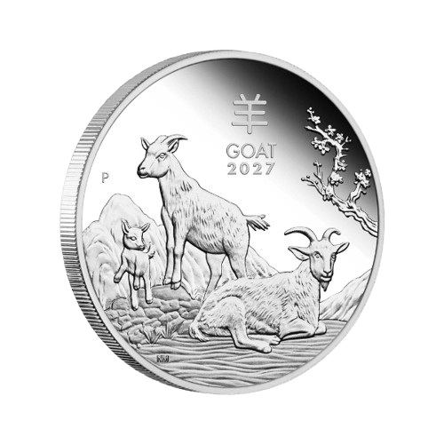 сребърна монета perth mint 31.1 грама лунар козел 2027