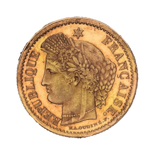 6.75 грама 20 сантима фарук I 1849 essai ex maz -1229 pf 65 cameo