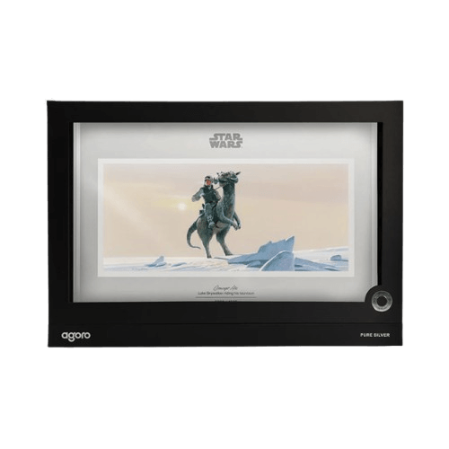 сребърна монета картина с рамка 20 грама люк скайуокър на своя таунтаун star wars 2026