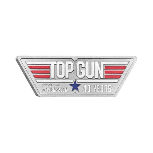 1 унция сребърна монета лого top gun 40-годишнина 2026