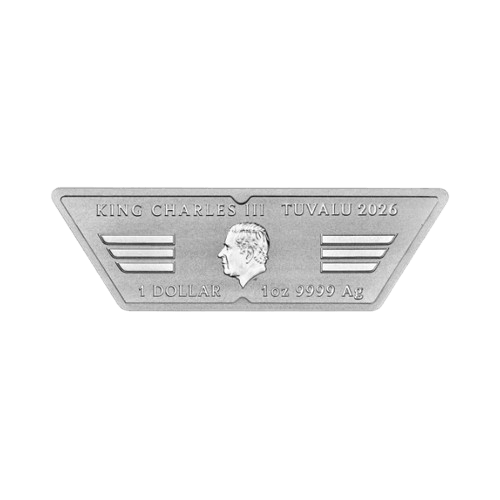 сребърна монета 1 унция лого top gun 40-годишнина 2026 гръб