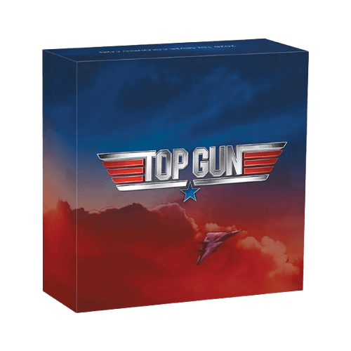 31.1 грама top gun 2026 сребърна цветна монета 40-годишнина кутия