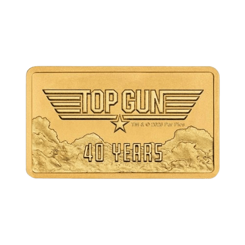 1 грам златно кюлче top gun 40-годишнина perth mint лице