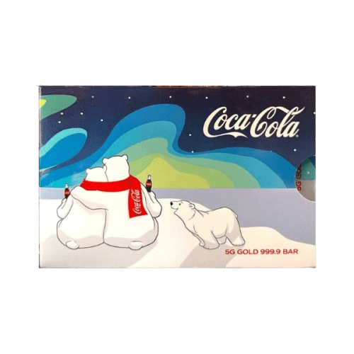 златно кюлче 5 грама полярните мечки coca cola опаковка pamp