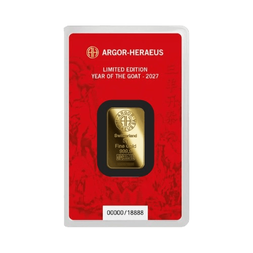 5 грама златно кюлче argor heraeus швейцария лунар козел 2027