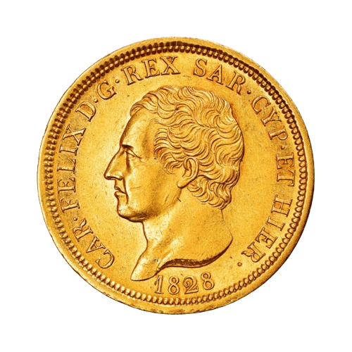 Златна Монета 80 Италиански Лири 25.80 гр. Карло Феличе Сардиния 1823-1831