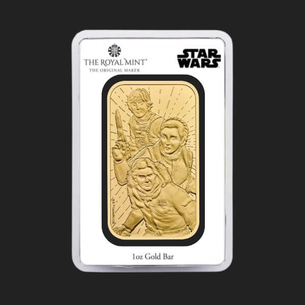 31.1 гр. Златно Кюлче Междузвездни Войни Светлата Страна Royal Mint