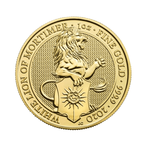 31.1 гр. Златна Монета Кралски Зверове Белият Лъв от Мортимър 2020