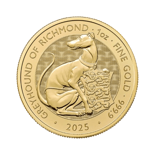 Златна Монета 31.1 гр. Зверовете на Тюдорите Хрътката от Ричмънд 2025