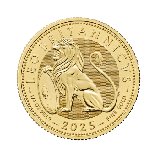 Златна монета 1/4 унция Британски лъв 2025
