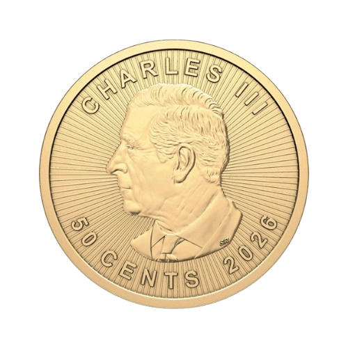 1 грам златна монета maple leaf 2026 чарлз iii гръб