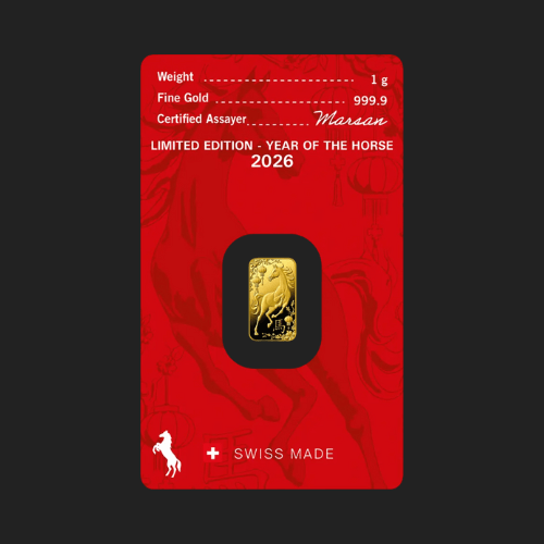 1 грам златно кюлче лунар кон 2026 аргор хереус