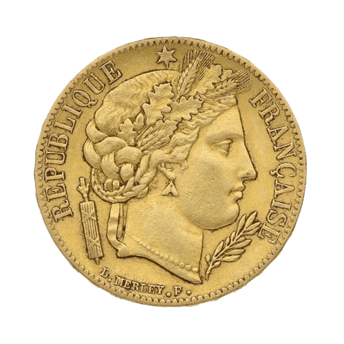20 франка серес 1849 златна монета 6.45 грама