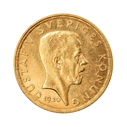 5 Шведски златни Крони 2.24 гр. Густаф V 1920 W